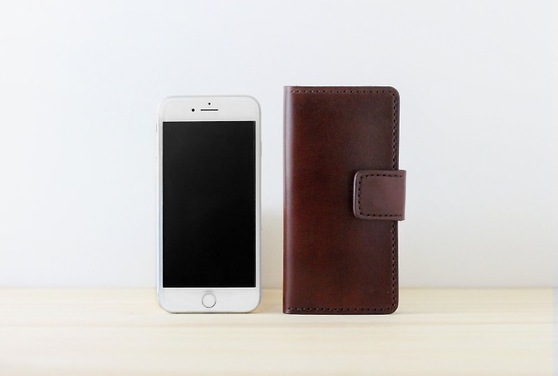 【LION's】Handmade Leather-- Apple iPhone 7 Plus Phone Holster - เคส/ซองมือถือ - หนังแท้ สีนำ้ตาล