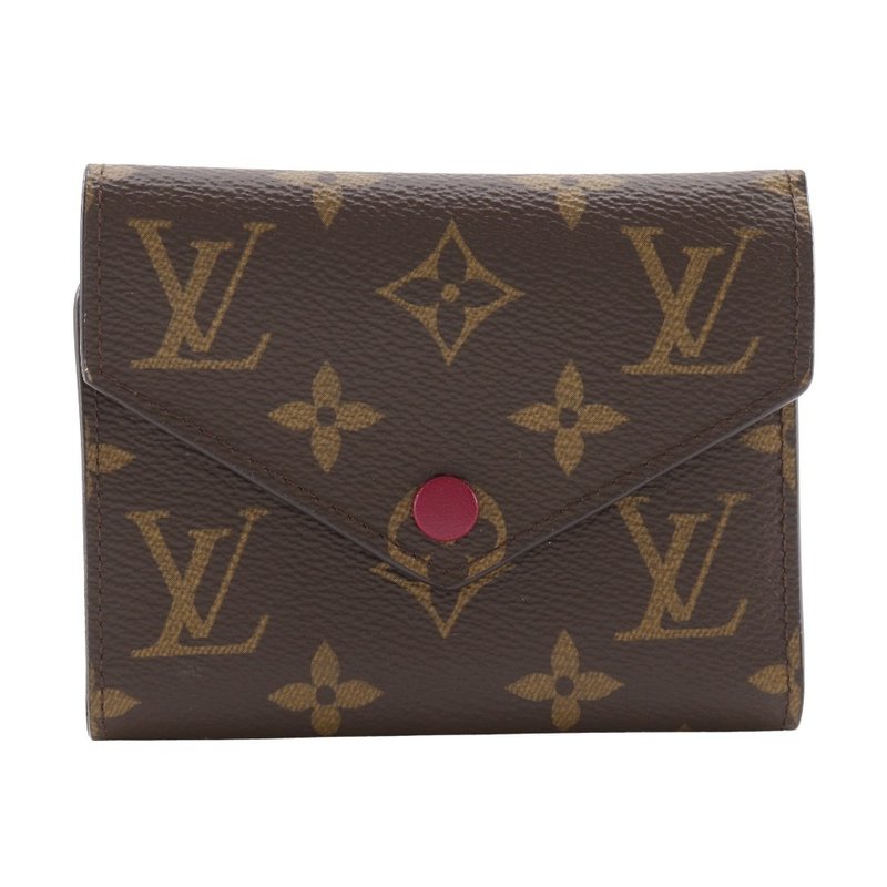 【日本直送】ルイ・ヴィトン LOUIS VUITTON ポルトフォイユヴィクトリーヌ 三つ折り財布 M41938 モノグラム フューシャ レディース【中古】 - 錢包/皮夾/長短夾 - 人造皮革 咖啡色