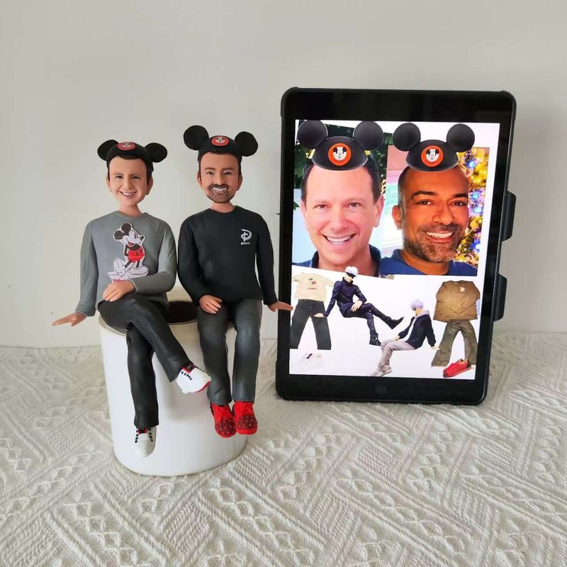 客制化人物公仔 結婚 周年紀念 禮物 訂制 3D人偶 人像畫 似顏繪 - 公仔/玩偶 - 黏土 多色