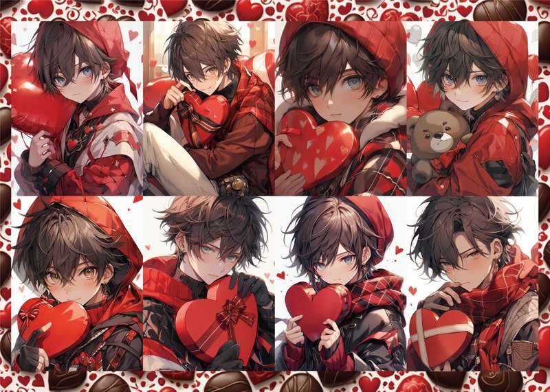 Collage Sheet CUTE BOY VALENTINE - อื่นๆ - กระดาษ 