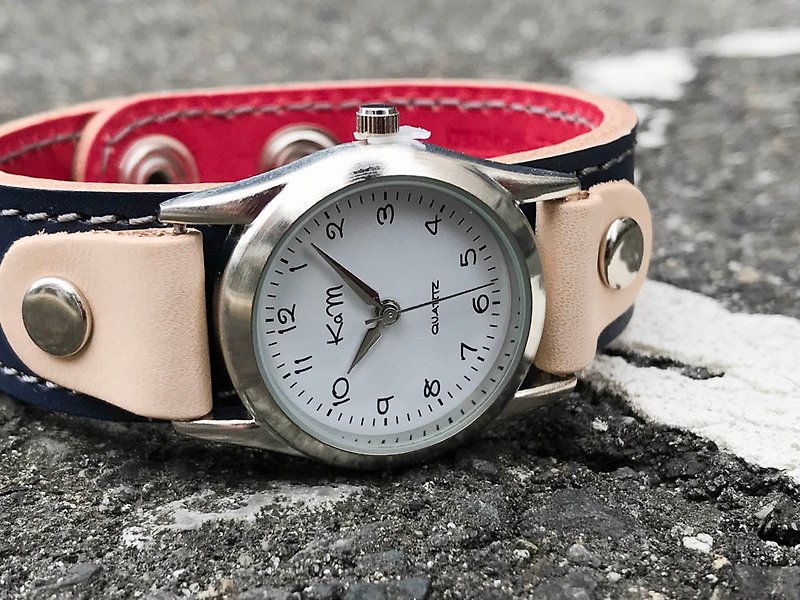 STITCH　毎日つけていたくなる時計　ステッチラン腕時計　ユニセックスOK　SRW-NRW-HS - 腕時計 - 革 ブルー