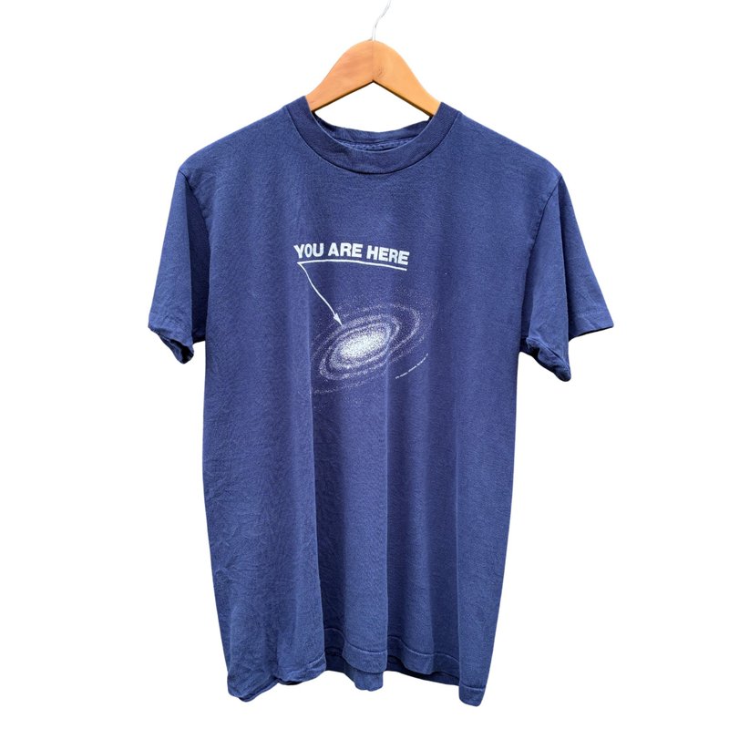 Vintage 80s You Are Here Galaxy T-Shirt  Single Stitch  Space Graphic Rare - 男 T 恤 - 棉．麻 黑色