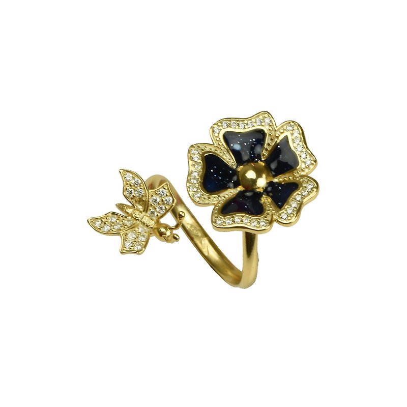 MISIS Politina flower ring - General Rings - Sterling Silver Gold