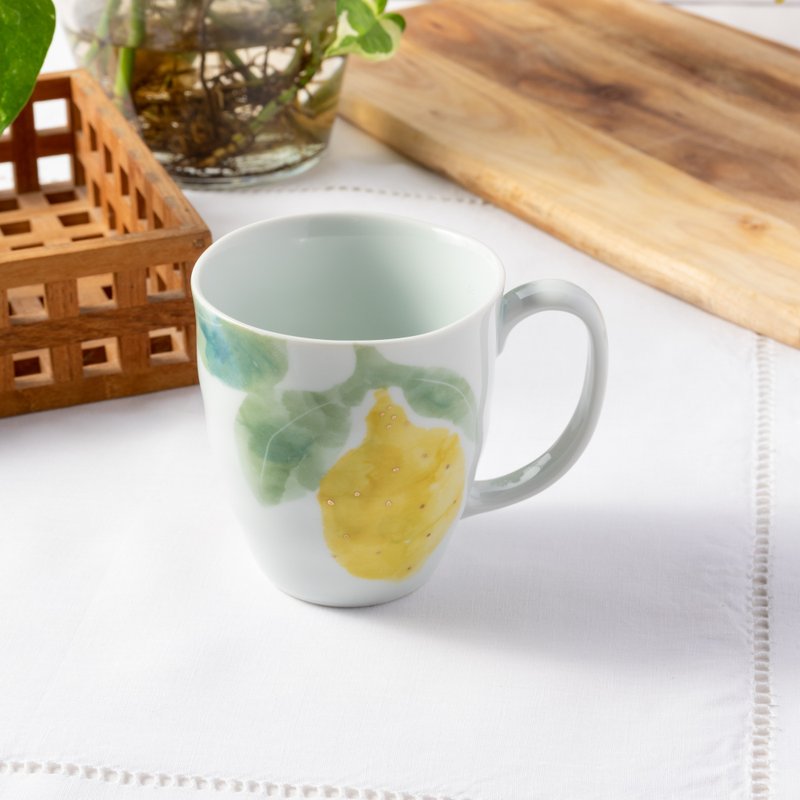 手描き 日本製マグカップ レモン 東窯 - 咖啡杯/馬克杯 - 瓷 黃色