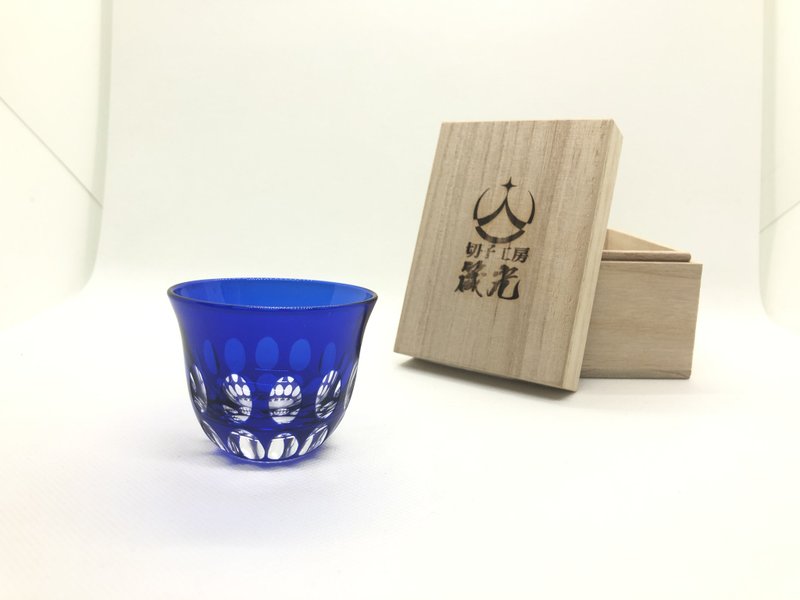 ぐいのみ・オーバル - 酒杯/酒器 - 玻璃 藍色
