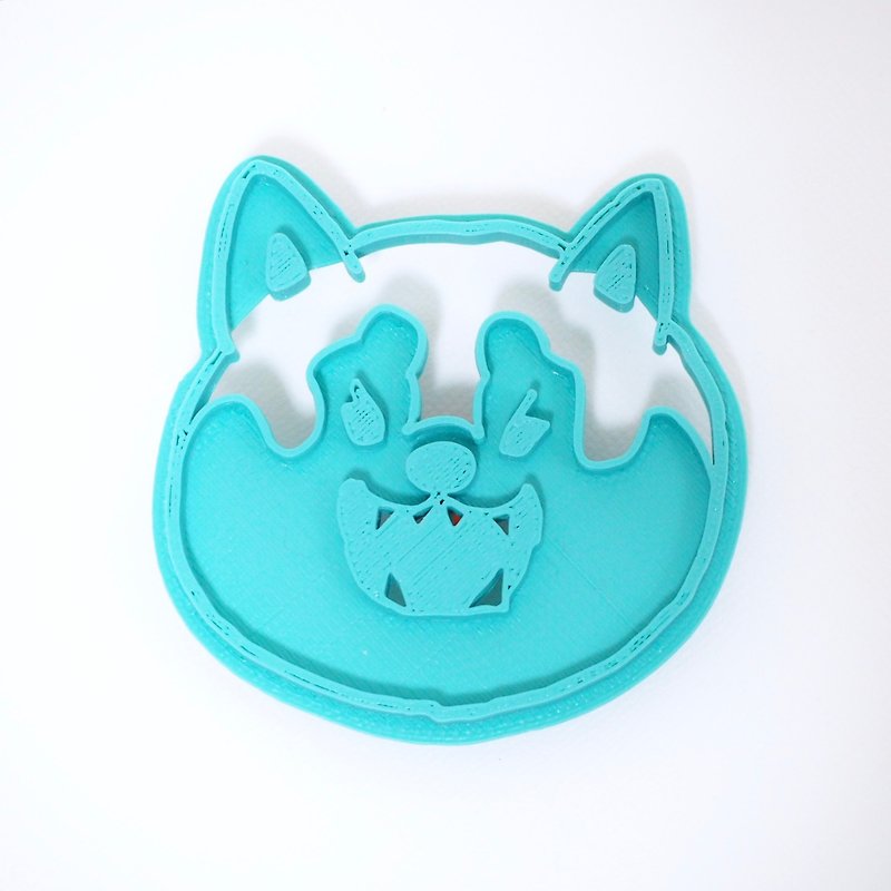 柴犬 お顔のクッキー型 麻呂眉　オコタイプ - 廚具 - 塑膠 藍色
