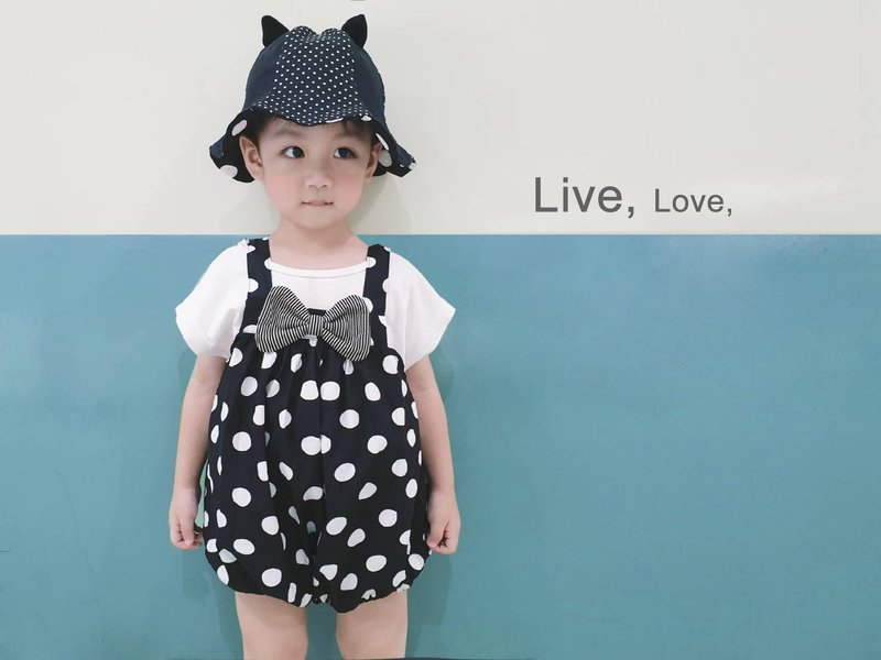 DOMOMO (優雅黑) 動物耳朵 寶寶雙面遮陽帽 漁夫帽 親子帽 - 嬰兒帽子/髮帶 - 棉．麻 黑色