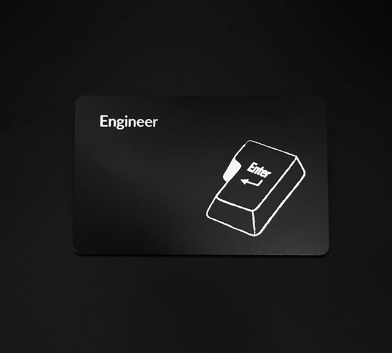 【人気デザインモデル】エンジニアエンター名刺（キーホルダー無料） - ガジェット - プラスチック ブラック