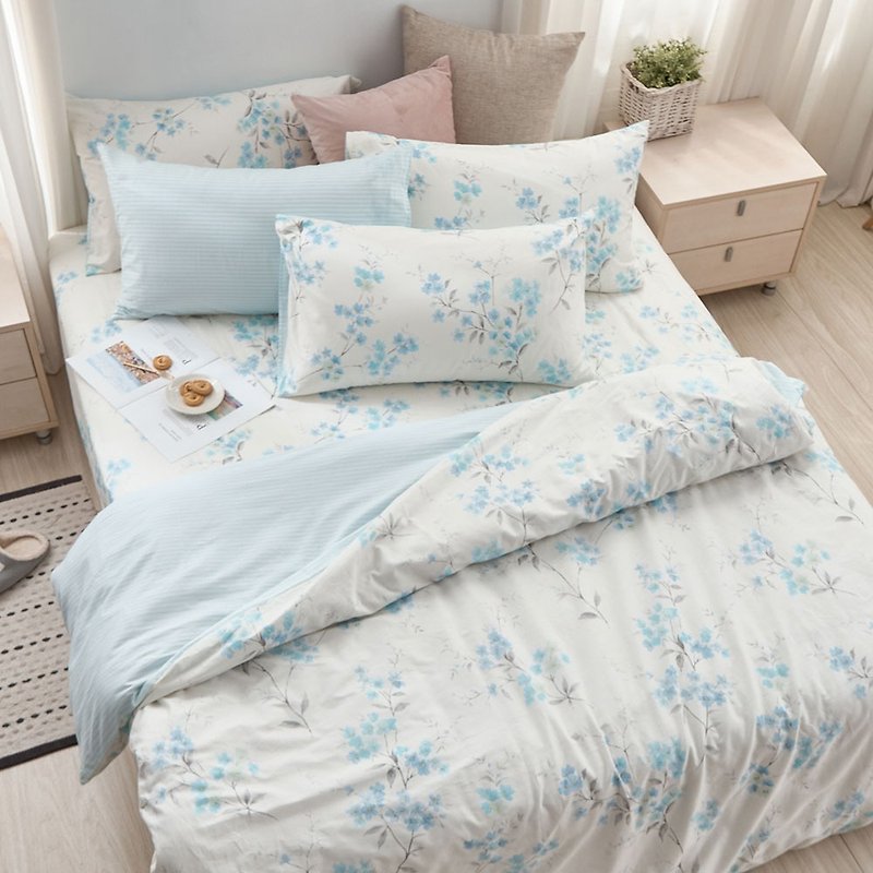 床包枕套組-雙人加大 / 200織 / 精梳棉三件式 / 幕間如煙 台灣製 - 寢具/床單/被套 - 其他材質 白色