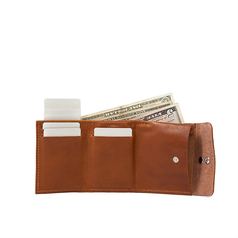 Leather AirTag Wallet - Trifold with a hidden pocket to fit inside AirTag - Wallets - Genuine Leather Brown