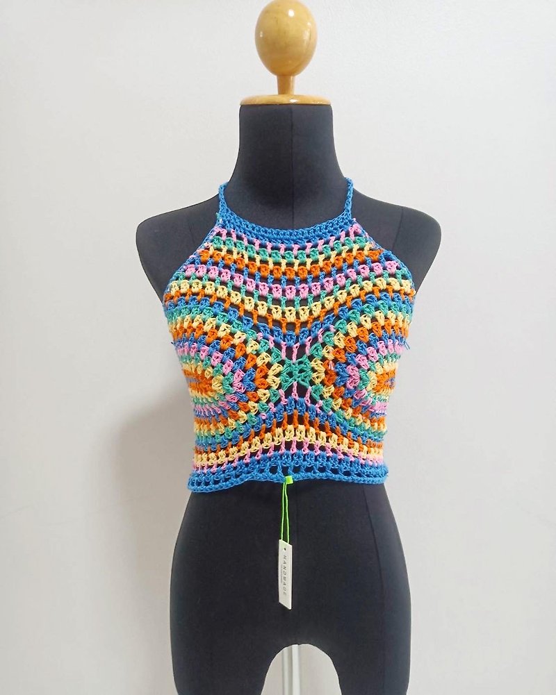 Paradee Crop Top Crochet - 女上衣/長袖上衣 - 其他材質 多色