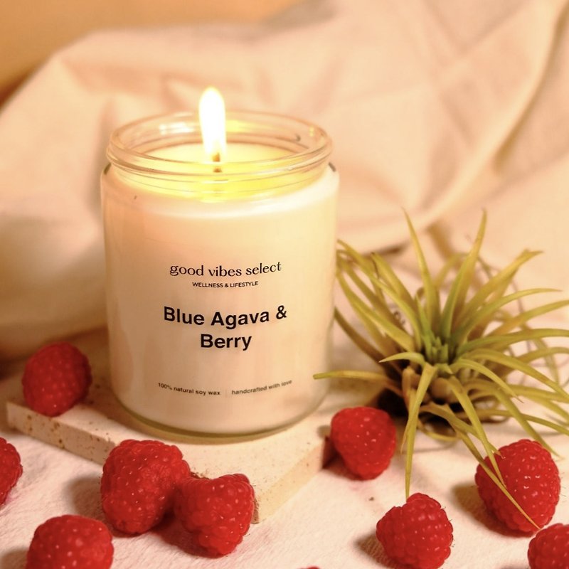 [Invigorate your mood] Blue agave and berry candle x 2 set - Fragrances - Wax White