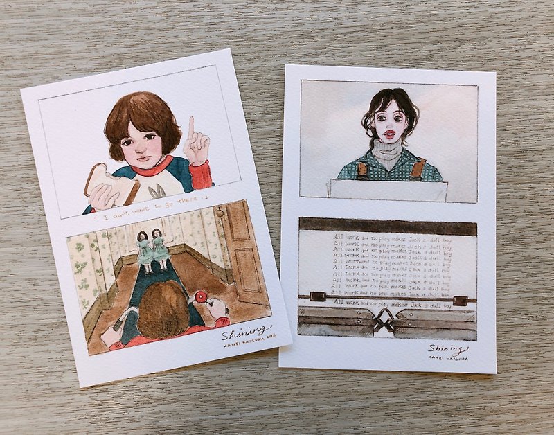 Ghost Shop/The Shining/The Shining Movie Illustration Postcard 2-Pack Set Discount Store - Cards & Postcards - Paper 