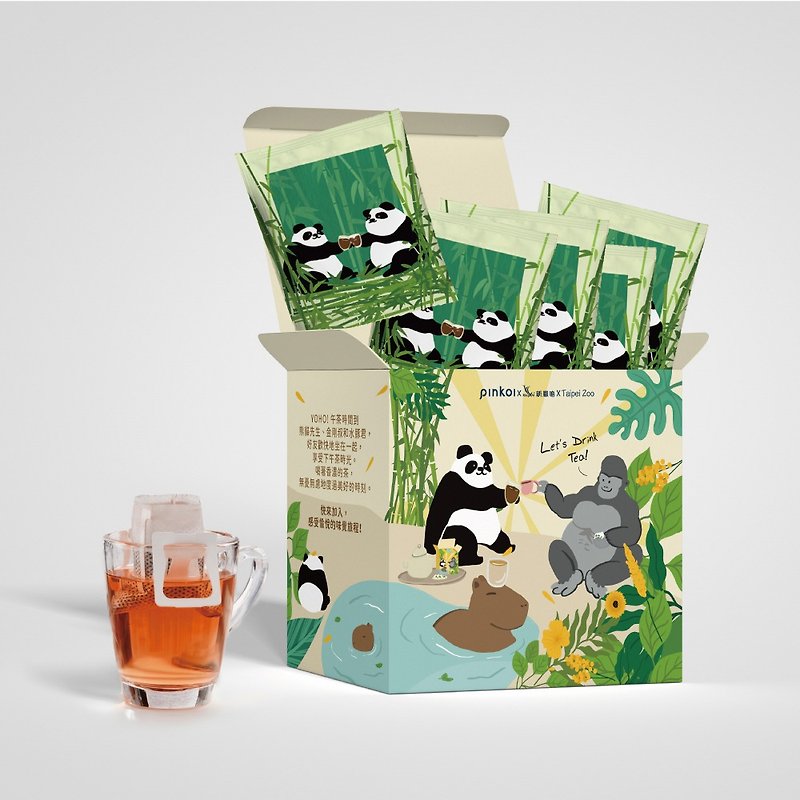 ビッグ パンダ フィルター ハンギング ティー バッグ - 炭焙煎ブラック烏龍茶 台北動物園との提携ブランドで購入すると送料無料 - お茶 - その他の素材 
