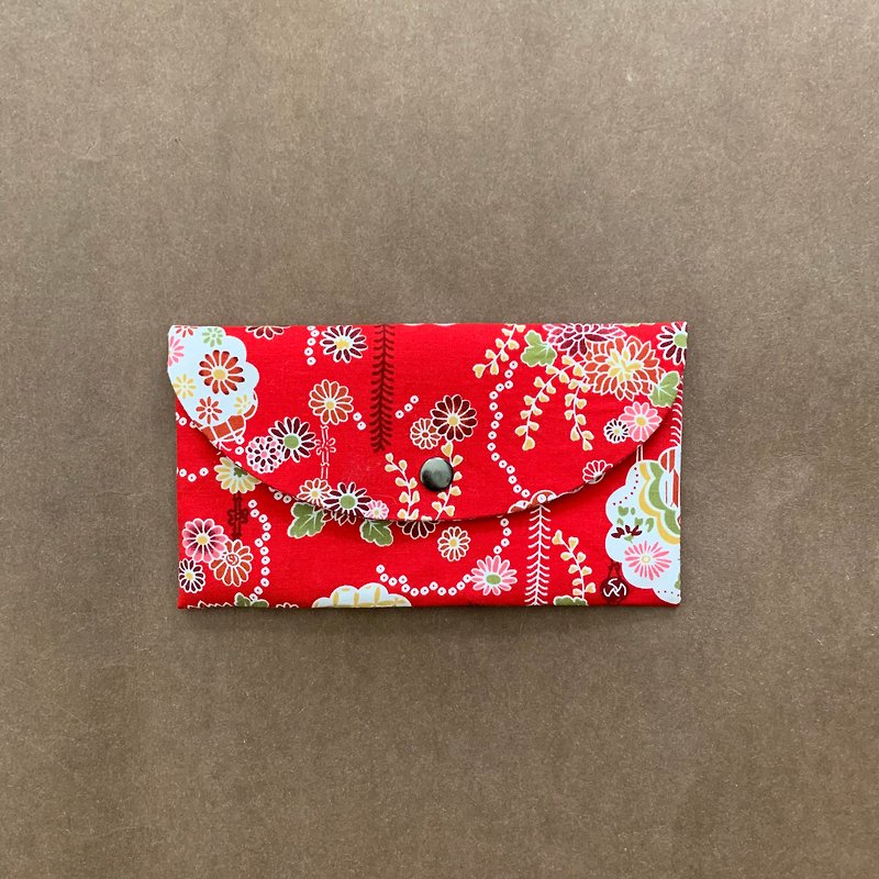 Shimori House / Red Packets / Traditional Floral Fabric - Chinese New Year - Cotton & Hemp Red