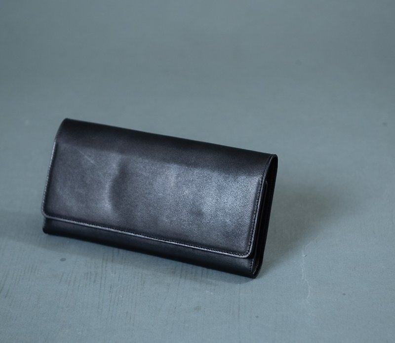 shoulder bag-black - กระเป๋าคลัทช์ - หนังแท้ สีดำ