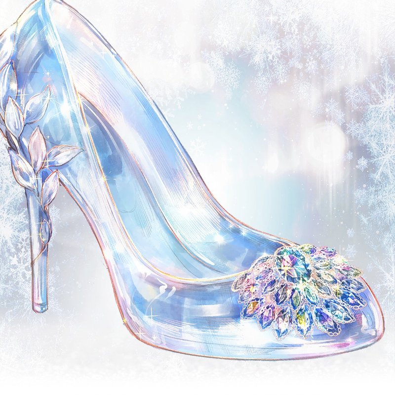 Cinderella Glass Shoe Sticker (6color) - Stickers - Paper 