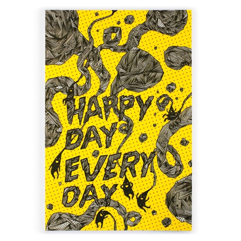 Happy day ! / Postcard - การ์ด/โปสการ์ด - กระดาษ สีเหลือง