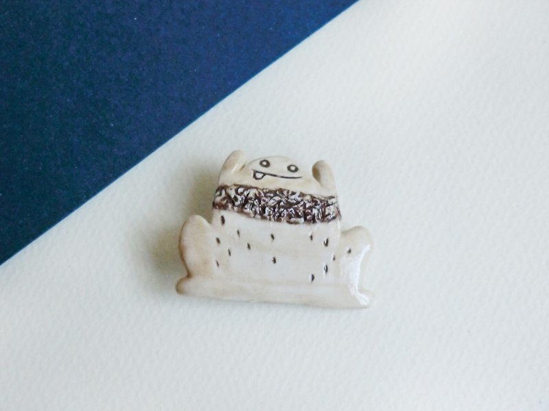 Little Monster Ceramic Pin C3 - Brooches - Porcelain 