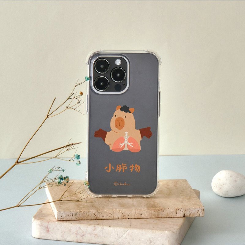 Cha Gao Illustration Xiao Lung Wu Full Airbag Anti-fall iPhone Case - เคส/ซองมือถือ - พลาสติก สีใส