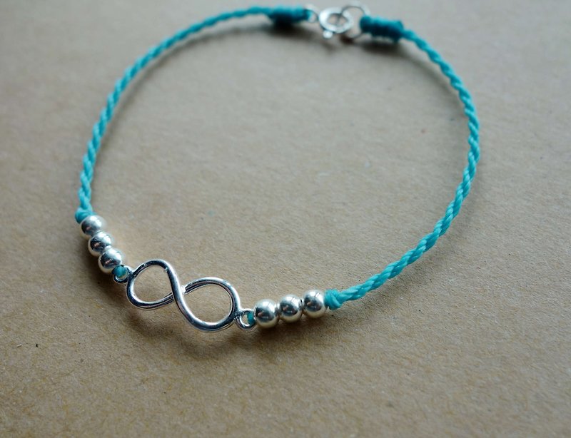 ~ M + bear ~ unlimited love / wax wax / sterling silver / braided bracelet / 925 silver bracelet / anklet - Bracelets - Other Metals Multicolor