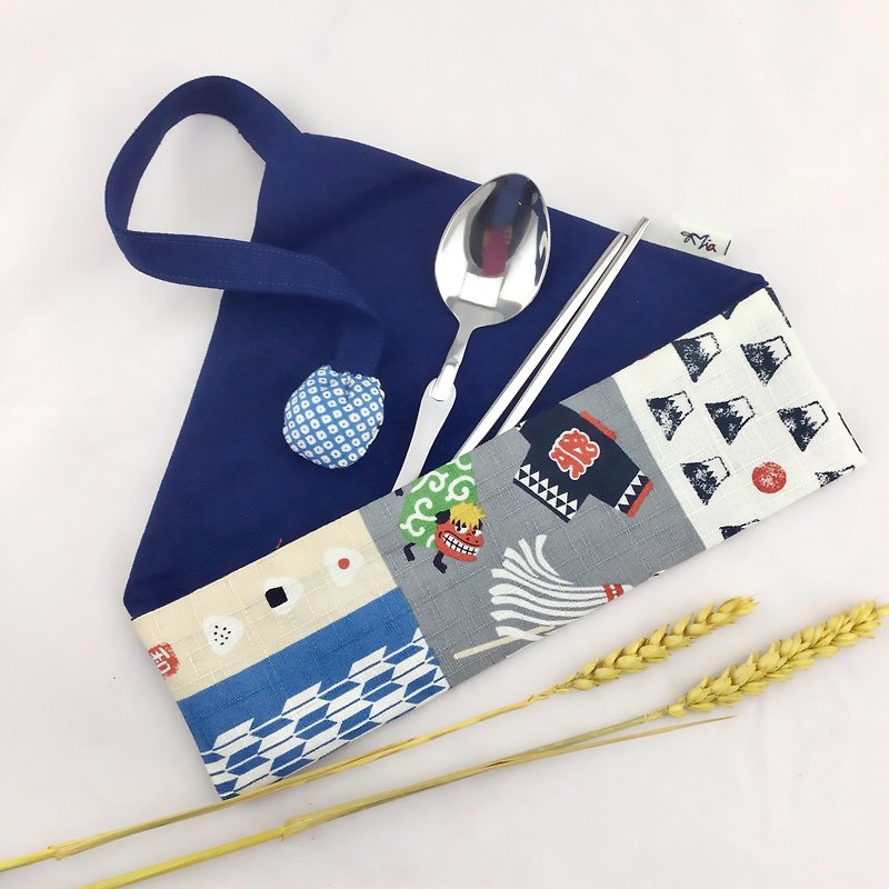 Thick Oriental Wind - Environmental Cutlery Bag - ตะเกียบ - ผ้าฝ้าย/ผ้าลินิน 