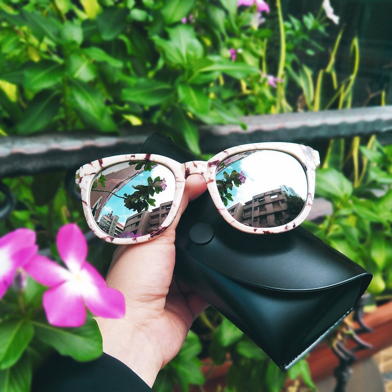 Blekk墨系 | 墨鏡(石彩紋) UV400偏光太陽眼鏡 - 太陽眼鏡/墨鏡 - 塑膠 白色