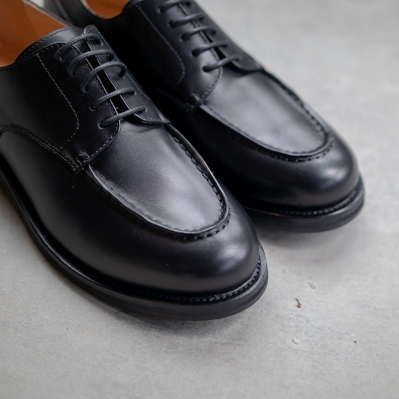 Classic U-TIP_Pearl Black - Men's Leather Shoes - Genuine Leather Black