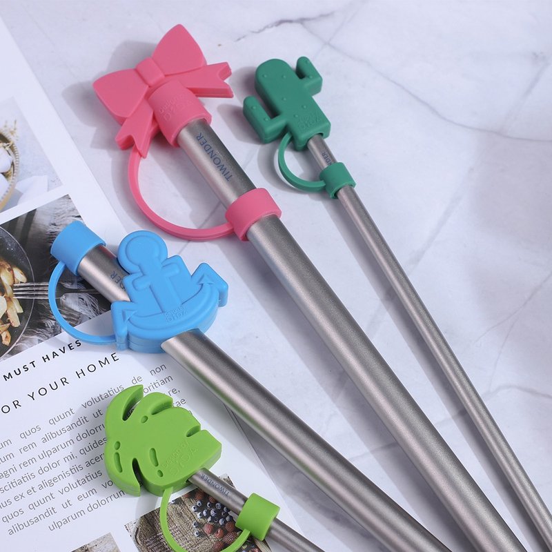 鑽石鈍角純鈦吸管【豪華組】 - 環保吸管 - 其他金屬 灰色