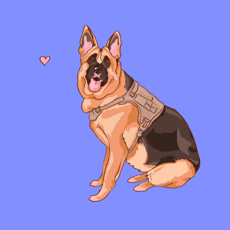 【ดิจิทัล】Lovely Portrait - Custom Digital Portrait Dog - Personalized Printable dog art