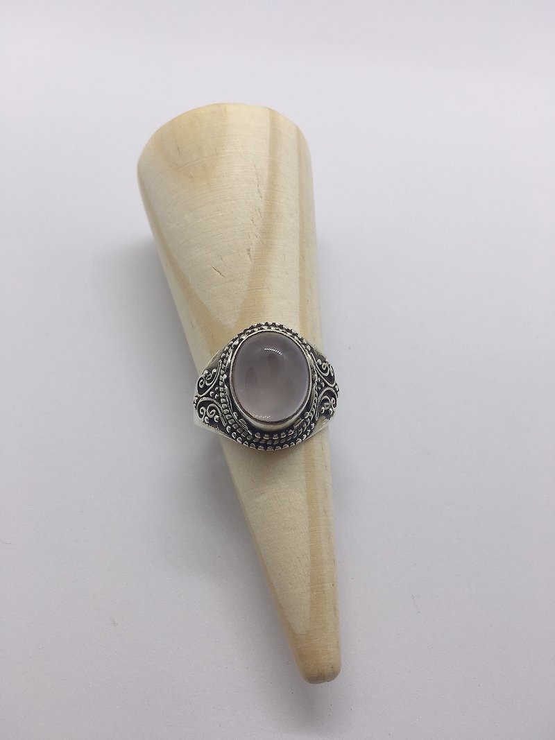 Rose Quartz Ring Handmade in Nepal 92.5% Silver - General Rings - Gemstone 