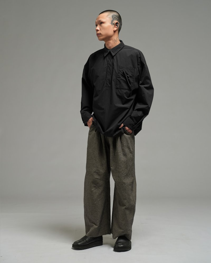 Unisex: Horseshoe Pants (Grey) - 男長褲/休閒褲 - 棉．麻 灰色