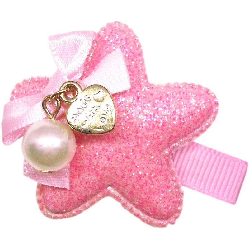 Macaron color bow star hairpin all-inclusive cloth handmade hair accessories Macaron Star-Smitten - Hair Accessories - Polyester Pink