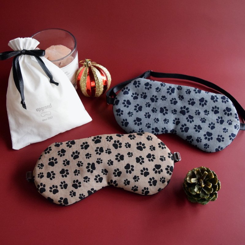 Great value 2-piece set | Paw eye mask | Storage pouch included - ผ้าปิดตา - ผ้าฝ้าย/ผ้าลินิน สีเทา