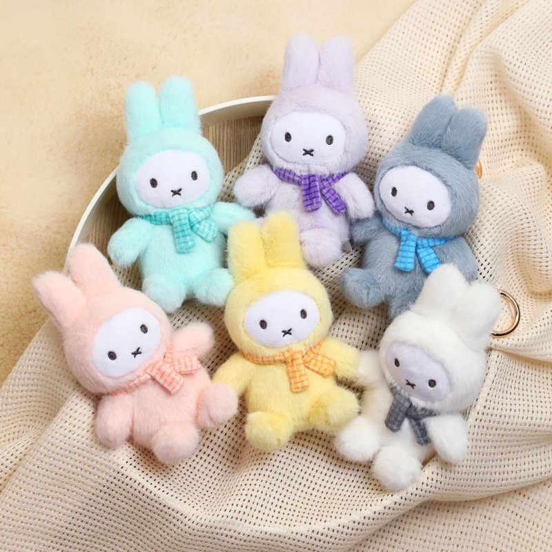 VIPO Miffy 馬卡龍毛毛吊飾盲盒 (隨機包裝) MIF37442 - 鑰匙圈/鑰匙包 - 棉．麻 
