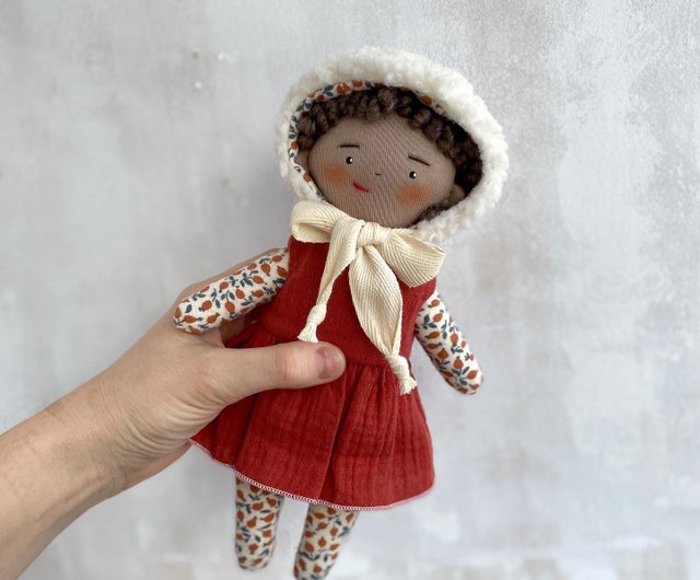 Brown cloth doll, rag doll, birthday gift, Christmas hot gift, Kenya