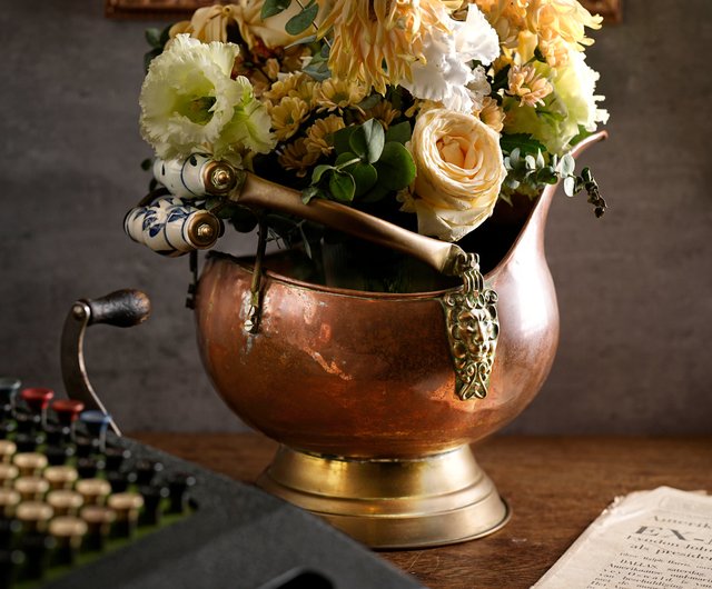 銅の バケツ 古道具 アンティーク 銅製バケツ ブロカント 銅製 アンティーク バケツ ヴィンテージ 置物 古い銅製のバケツ 水桶