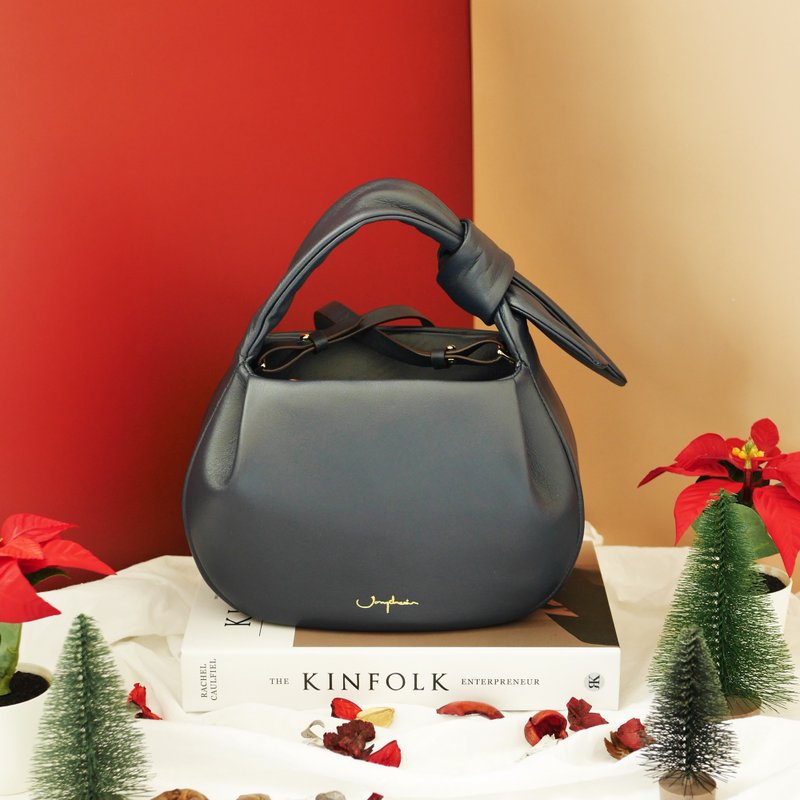 Garrett Bag in Navy Lambskin - 手提包/手提袋 - 真皮 藍色