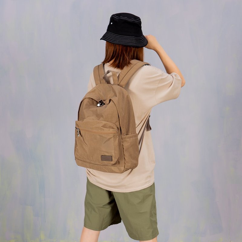 Backpack-Wrinkled travel waterproof backpack-6001-21-multicolor optional - กระเป๋าเป้สะพายหลัง - ไนลอน สีน้ำเงิน