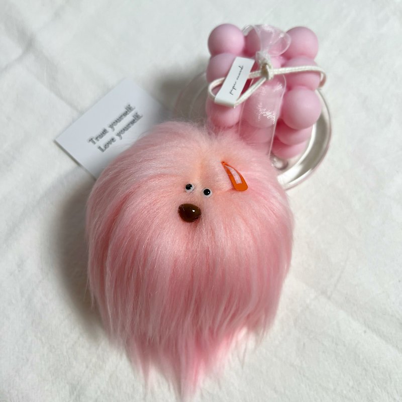 Kitsch Fur Keyring PINGPING - Keychains - Other Materials Pink
