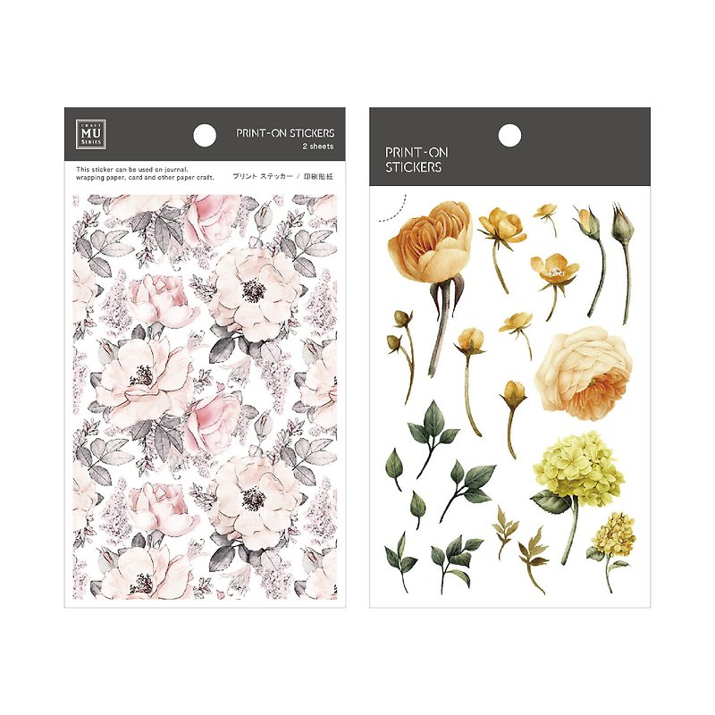 MU Print-On Stickers 12  Flower Cluster | 2/Pkg | Journal、Scrapbook、Bujo | - Stickers - Other Materials Pink