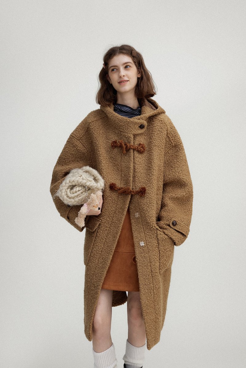 Circle Bear Vintage Handmade Wool Horn Button Coat - Women's Blazers & Trench Coats - Other Materials Multicolor