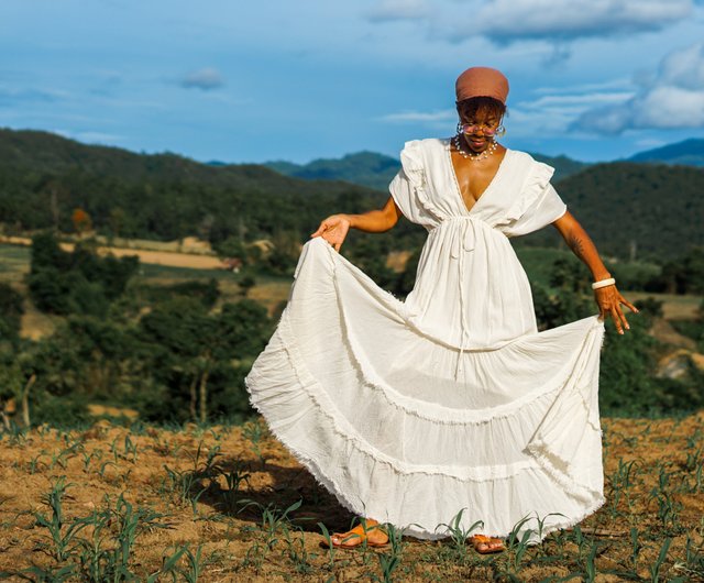 Women Dress, White Dress, Cotton Dress, Long Dress, Summer Dress, Elegant  Dress - Shop Earthernwear One Piece Dresses - Pinkoi