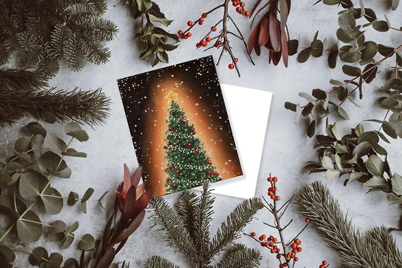 Oil Painting Course │ Winter Snowy Christmas Tree - Illustration, Painting & Calligraphy - Cotton & Hemp 
