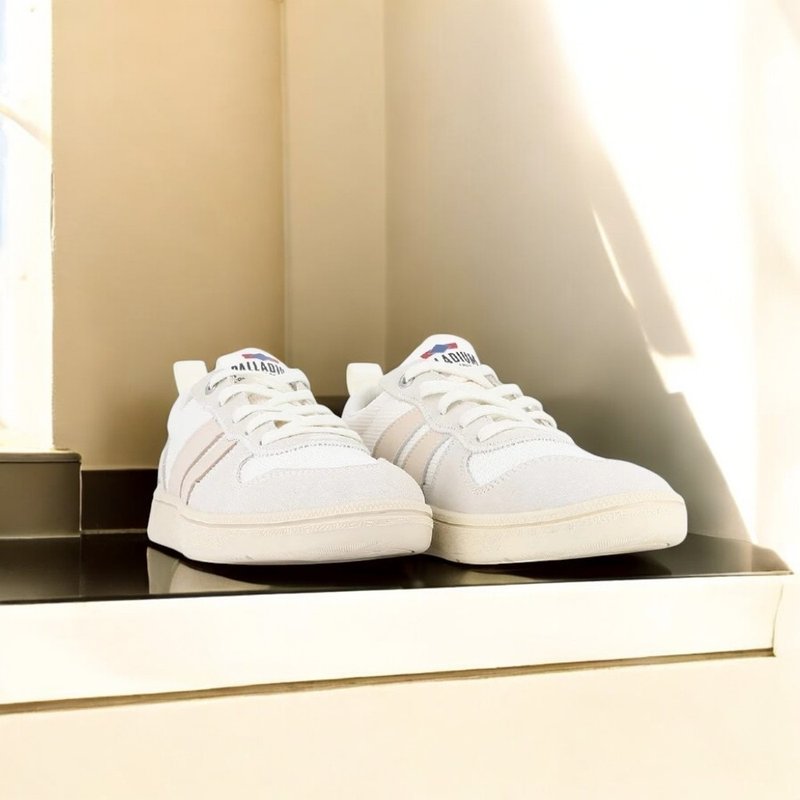 PALLADIUM PALLACUP FLAME TX Retro Casual Shoes Cream White 74486-180 - รองเท้าวิ่งผู้ชาย - วัสดุอื่นๆ 