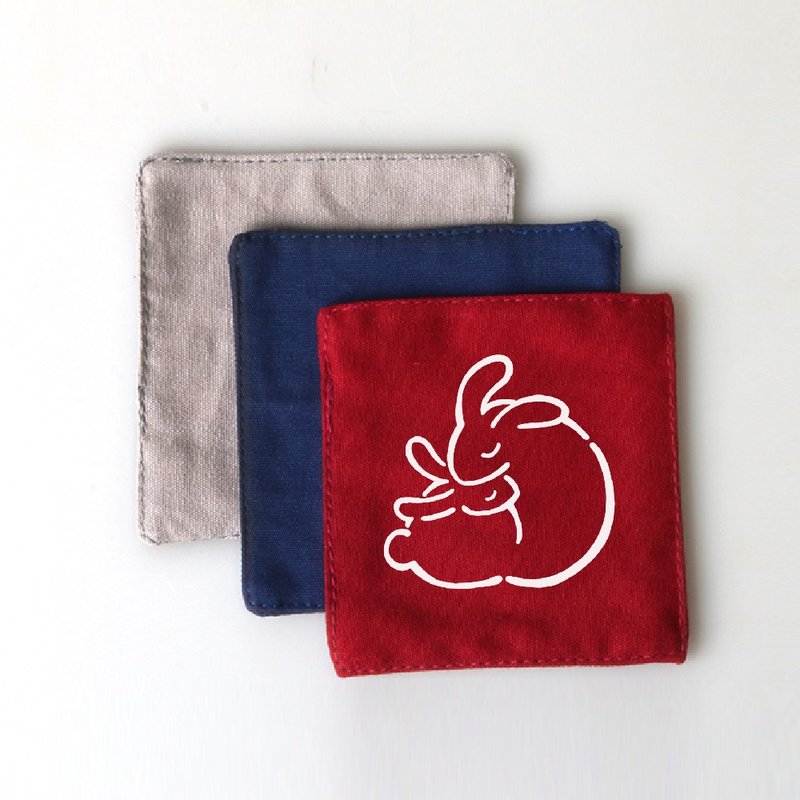 [Illustration Style] Reunion Rabbit | Canvas Coasters - 2 in the set - Coasters - Cotton & Hemp Multicolor