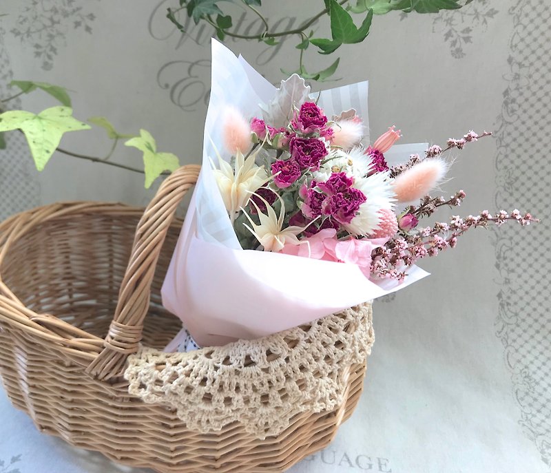 バラ誕生日プレゼントの制限の雅子ミニ小さな花束 - 観葉植物 - 寄せ植え・花 ピンク