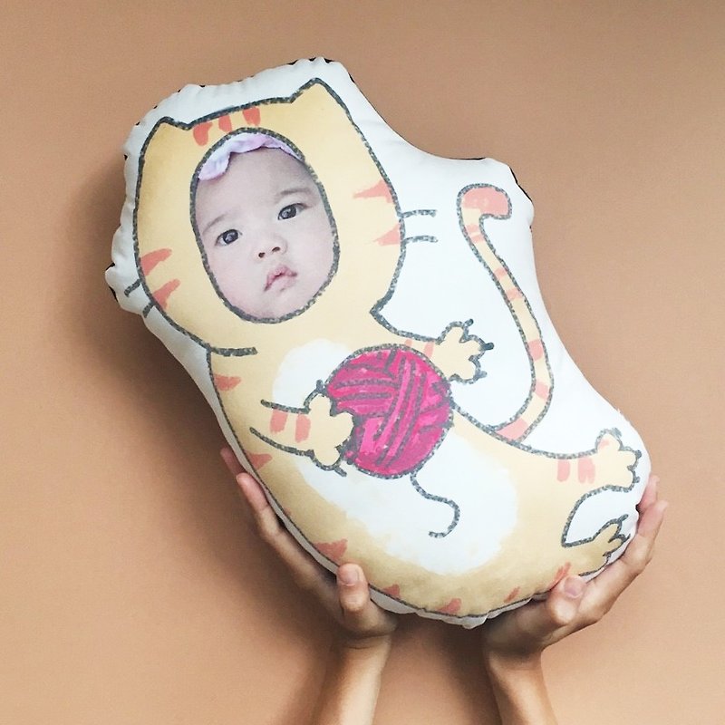 【客製化禮物】 JL動物園系列插畫抱枕   寶寶/彌月禮物 - 嬰幼兒玩具/毛公仔 - 其他材質 橘色
