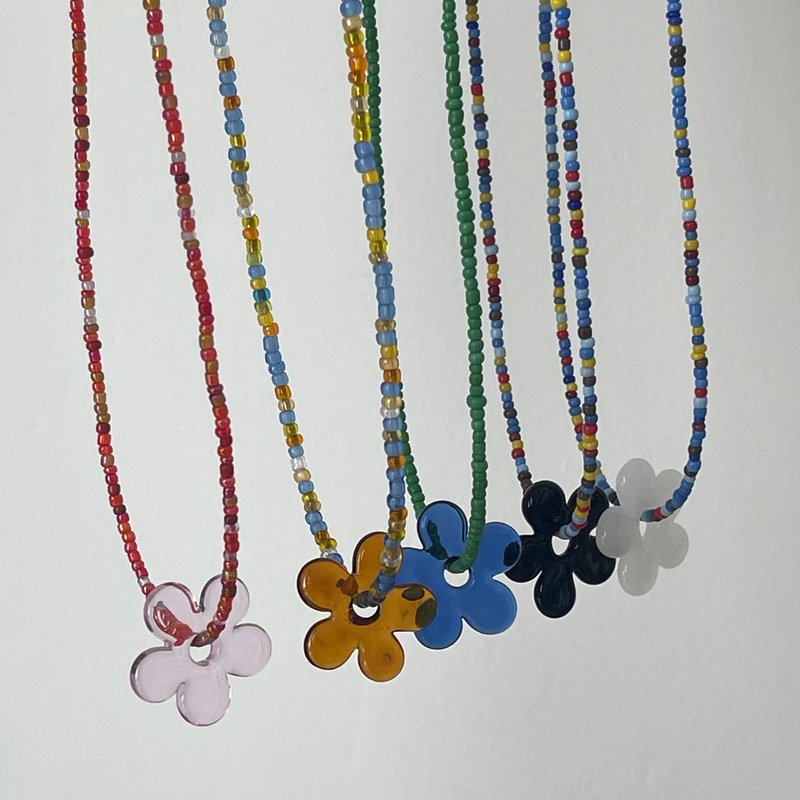 Tiny Bloom Bead Necklace | Bubblebloom Studio - Necklaces - Glass 