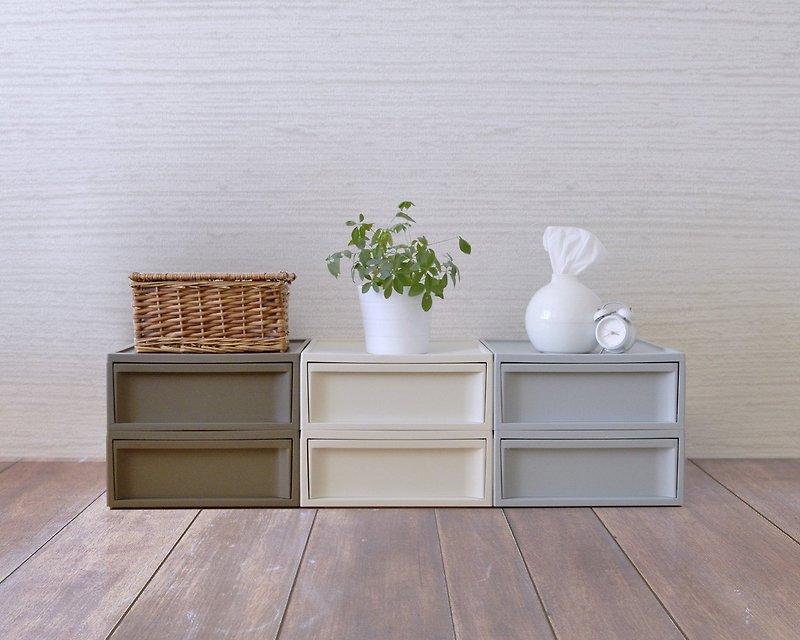 Japan Risu Nordic Style Stacking Drawer Cabinet Set (Large Version) S Four Colors Available - กล่องเก็บของ - ยาง 